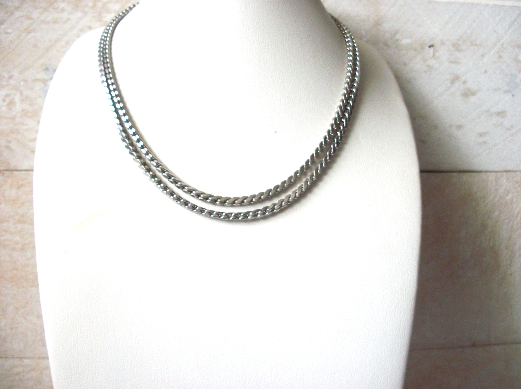 Retro Silver Toned Chain Necklace 51820