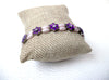 Vintage Purple Rhinestone Faux Pearl Bracelet 112120