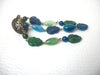 Vintage Green Blue Leaves Brooch Pin 112120