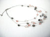 Retro Gray Pink Multi Strand Necklace 112120