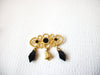 Victorian Black Glass Brooch Pin 121416
