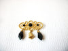 Victorian Black Glass Brooch Pin 121416