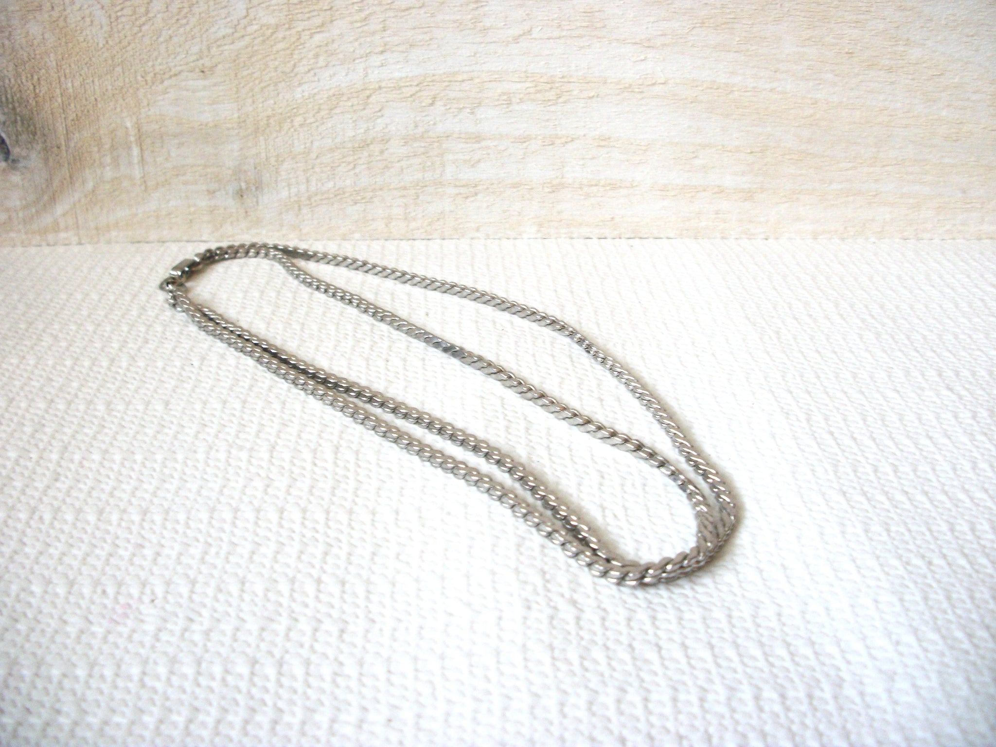 Retro Silver Toned Chain Necklace 51820