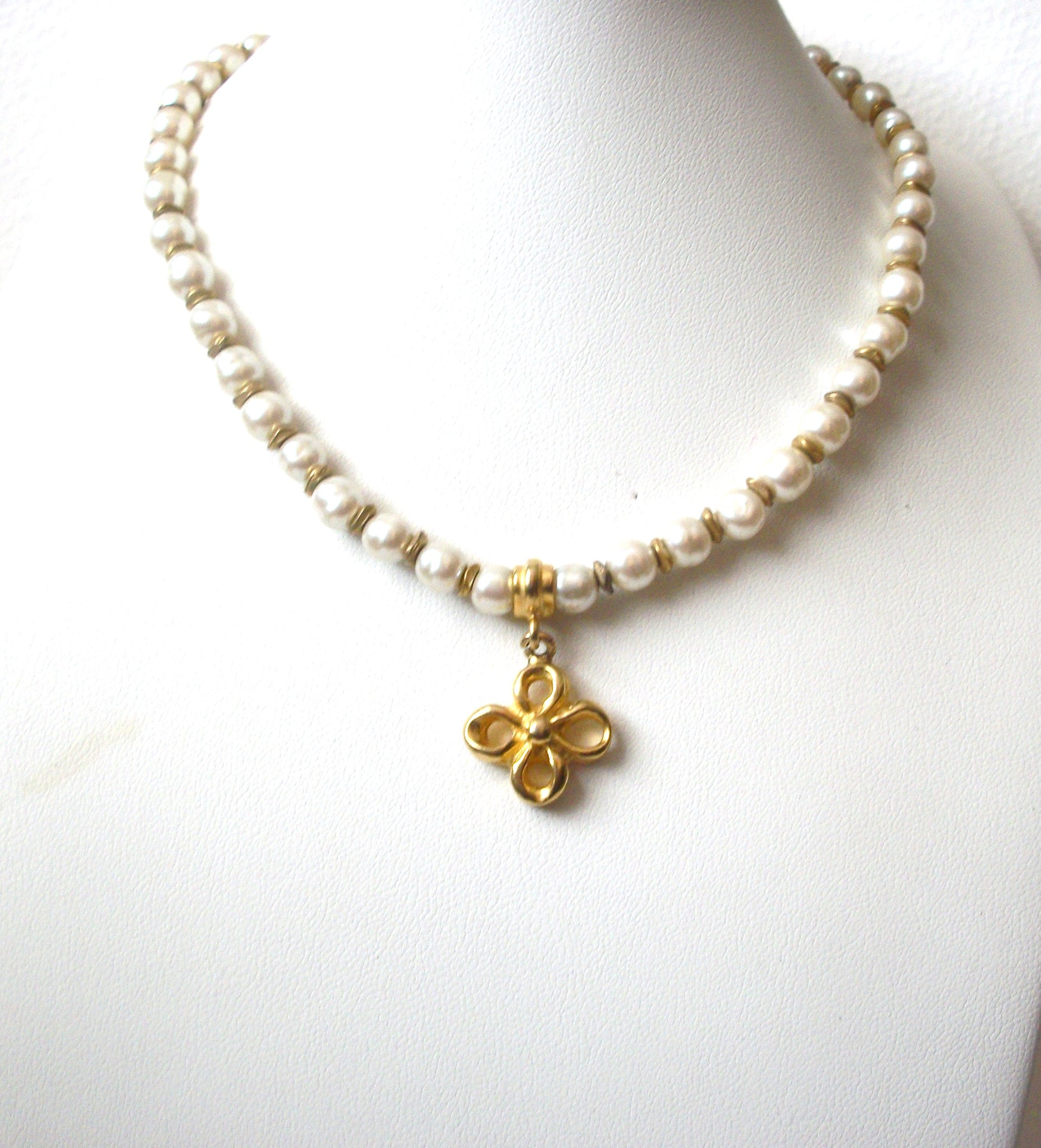 Vintage 1950s Glass Pearl Necklace 112320