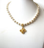 Vintage 1950s Glass Pearl Necklace 112320