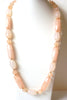 Retro 1980s Long Light Coral Necklace 112420