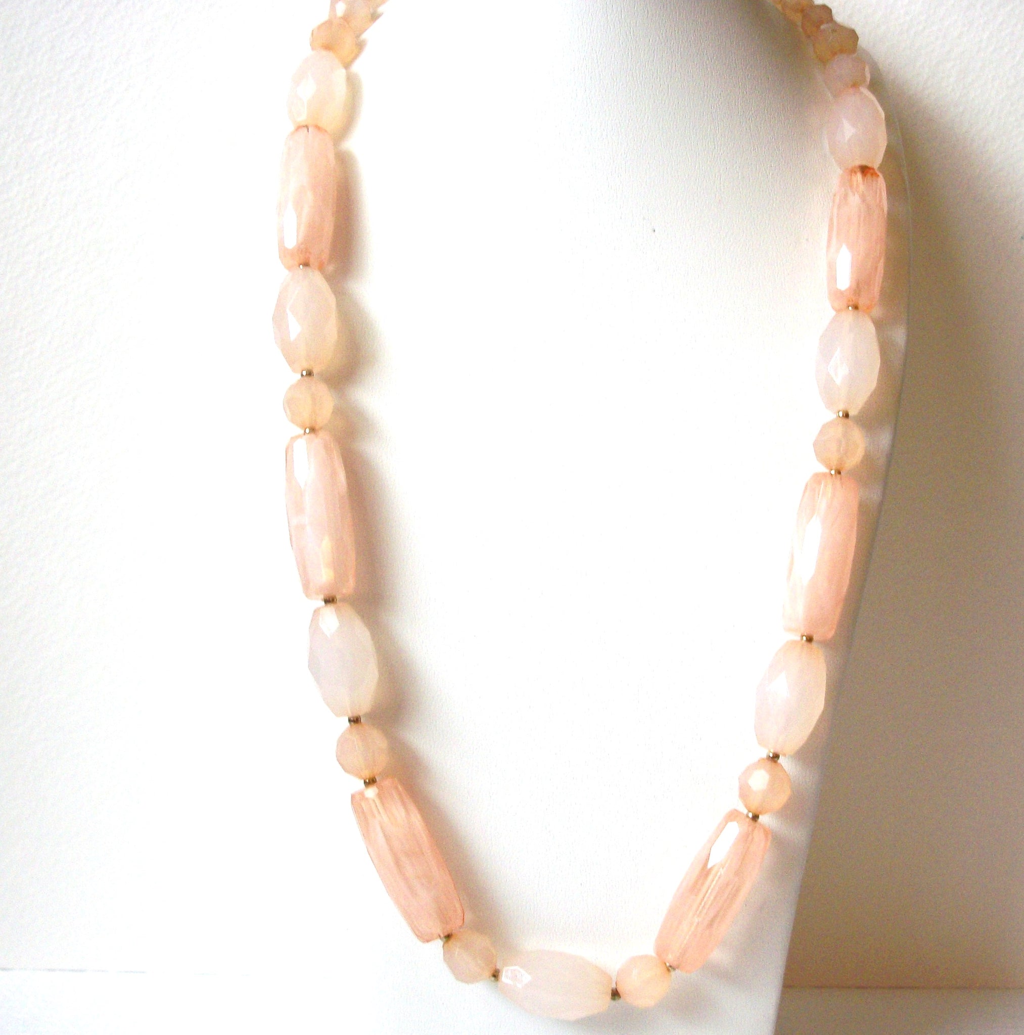 Retro 1980s Long Light Coral Necklace 112420