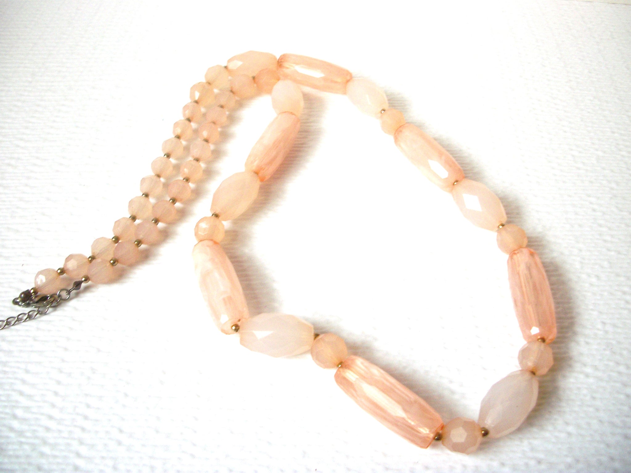 Retro 1980s Long Light Coral Necklace 112420