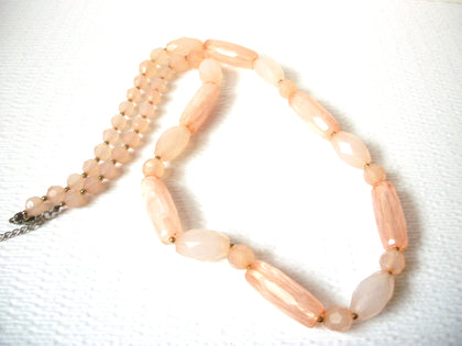 Retro 1980s Long Light Coral Necklace 112420