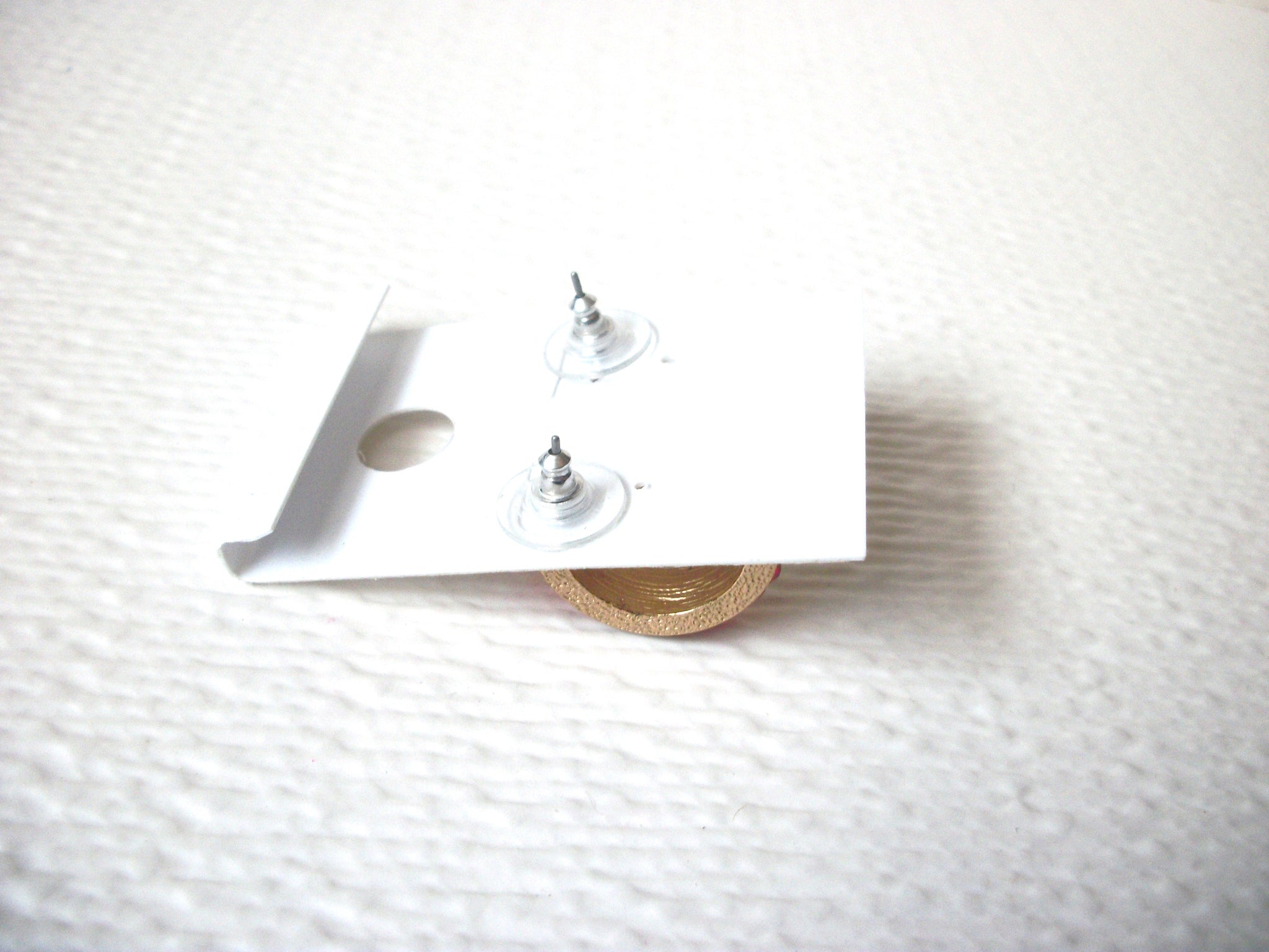 Vintage Coldwater Creek Gold Red Hoop Earrings 112520