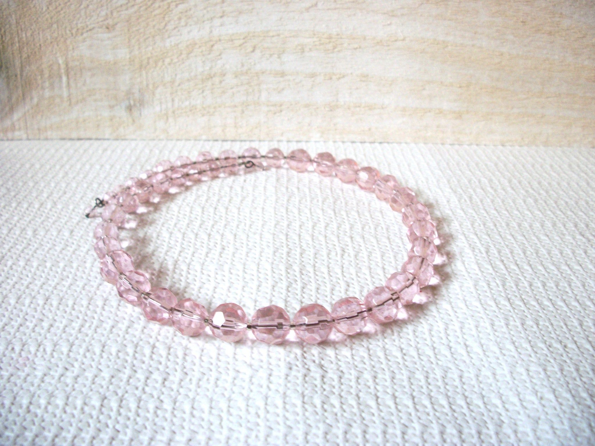 Retro Pink Glass Choker Necklace 51920
