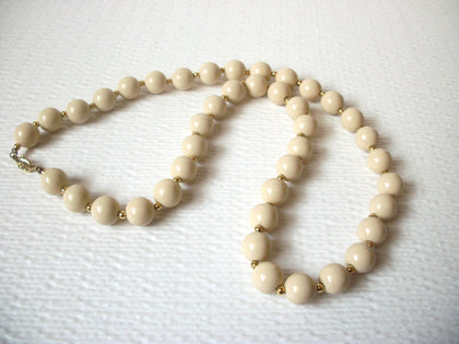 Retro Tan Plastic Beads Necklace 112320