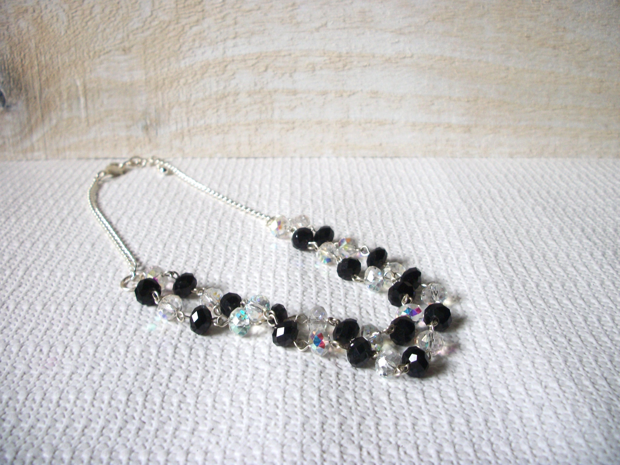 Black Clear Czech Glass Necklace 52020