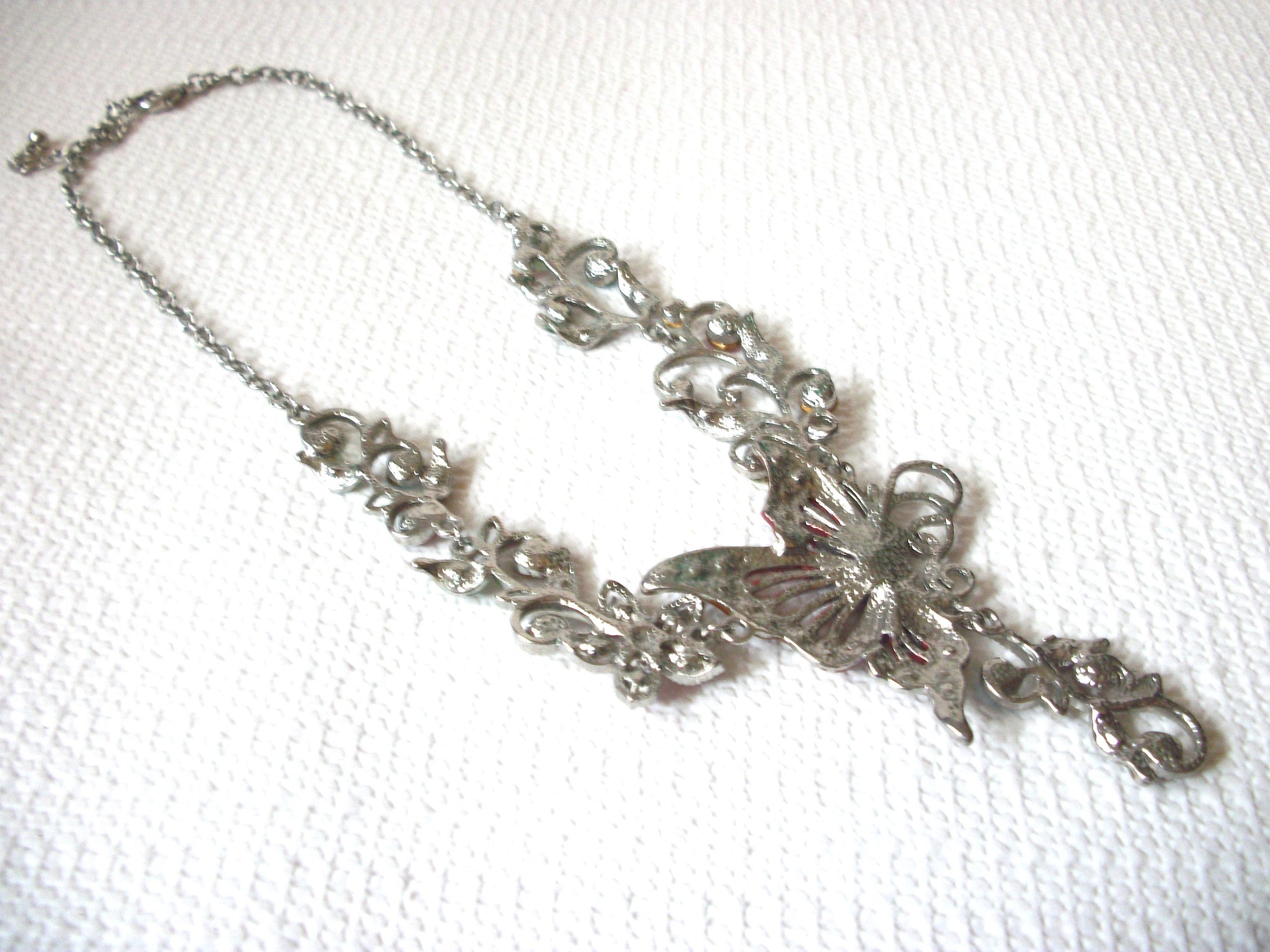 Retro Bejeweled Butterfly Necklace 41020