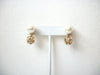 Vintage Rhinestone Faux Pearl Earrings 112620