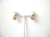 Vintage Rhinestone Faux Pearl Earrings 112620