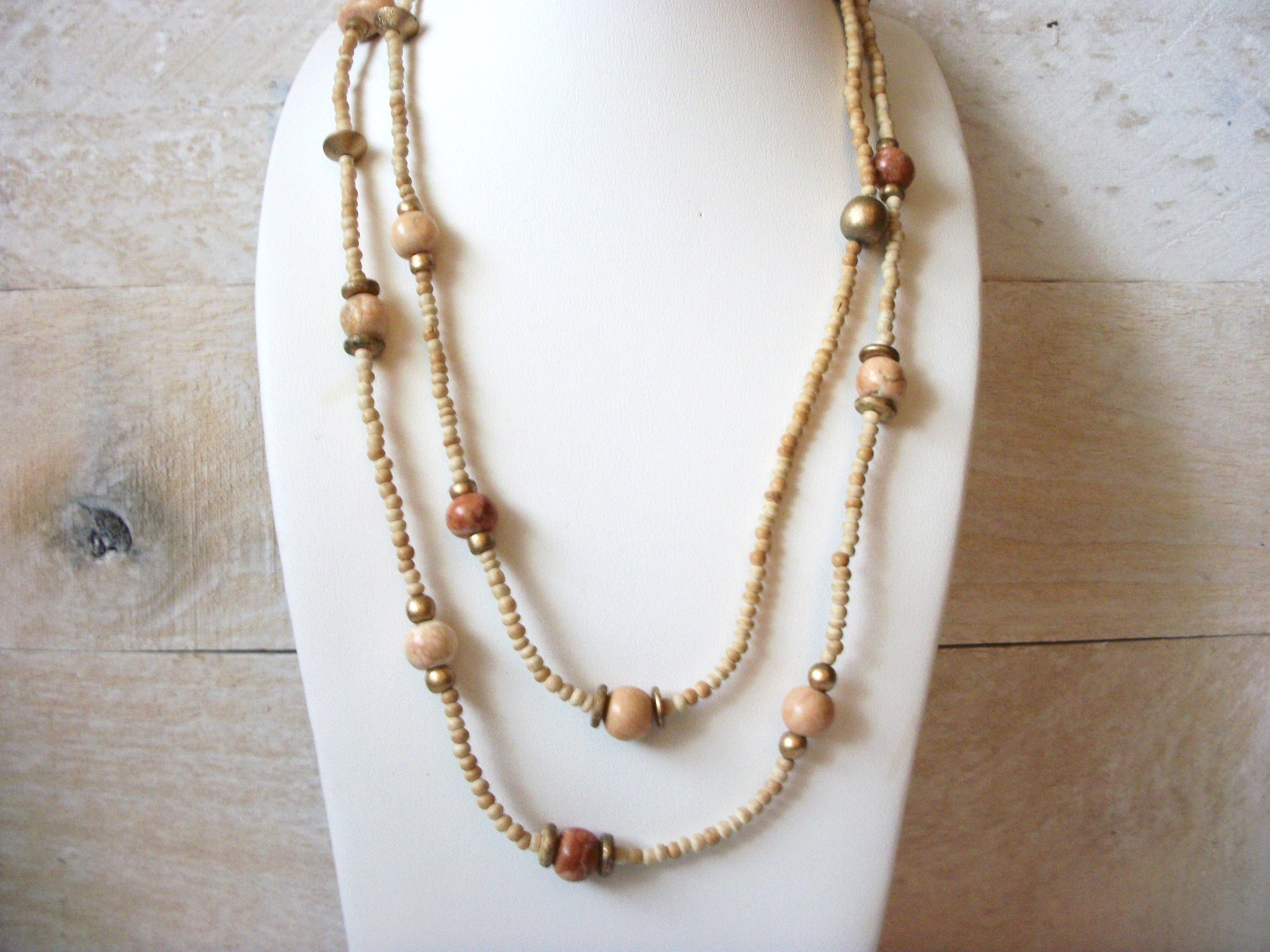 Retro Wood Stone Necklace 52320