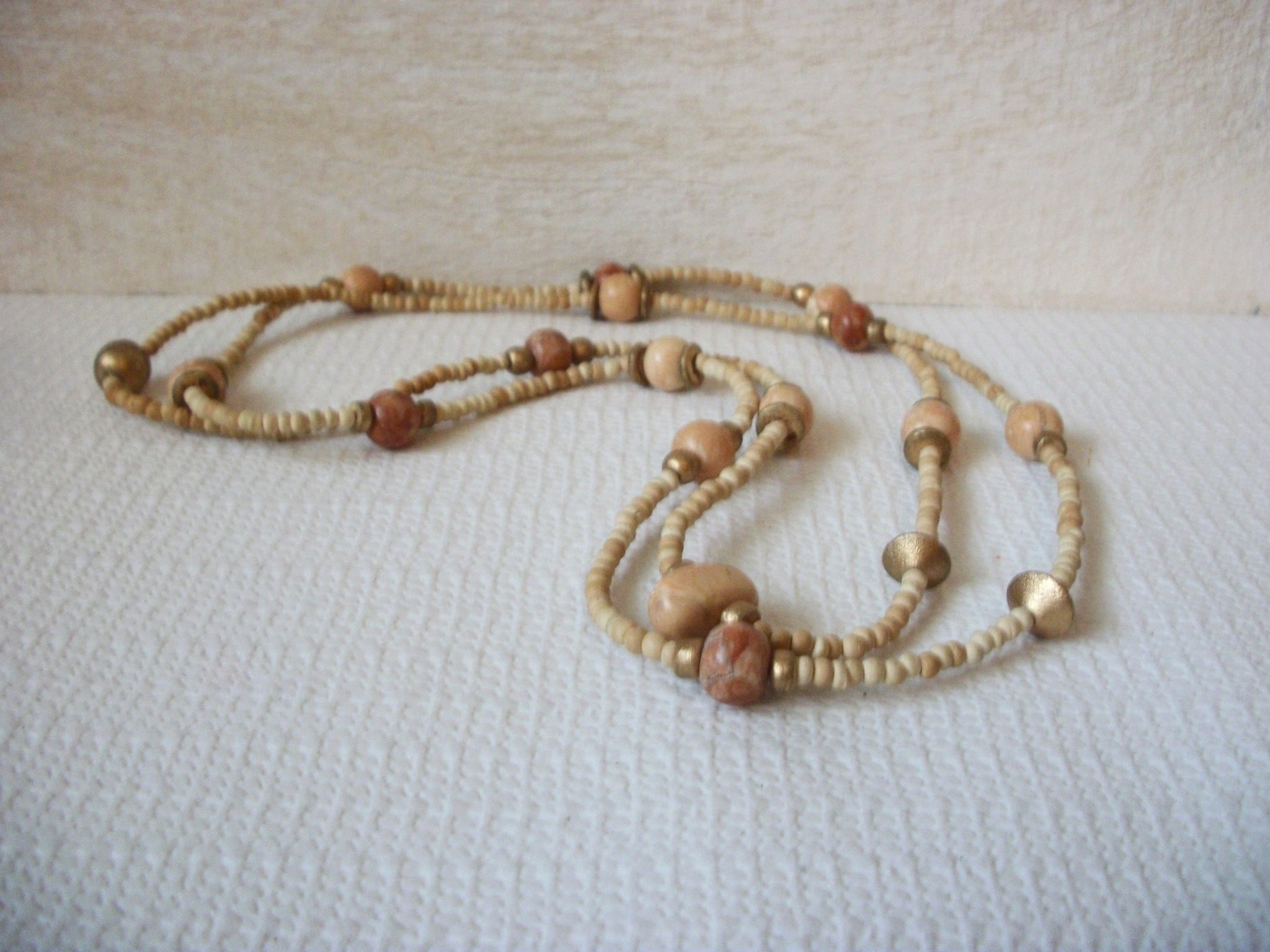 Retro Wood Stone Necklace 52320