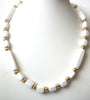Vintage TRIFARI Gold White Lucite Necklace 112720