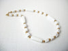 Vintage TRIFARI Gold White Lucite Necklace 112720