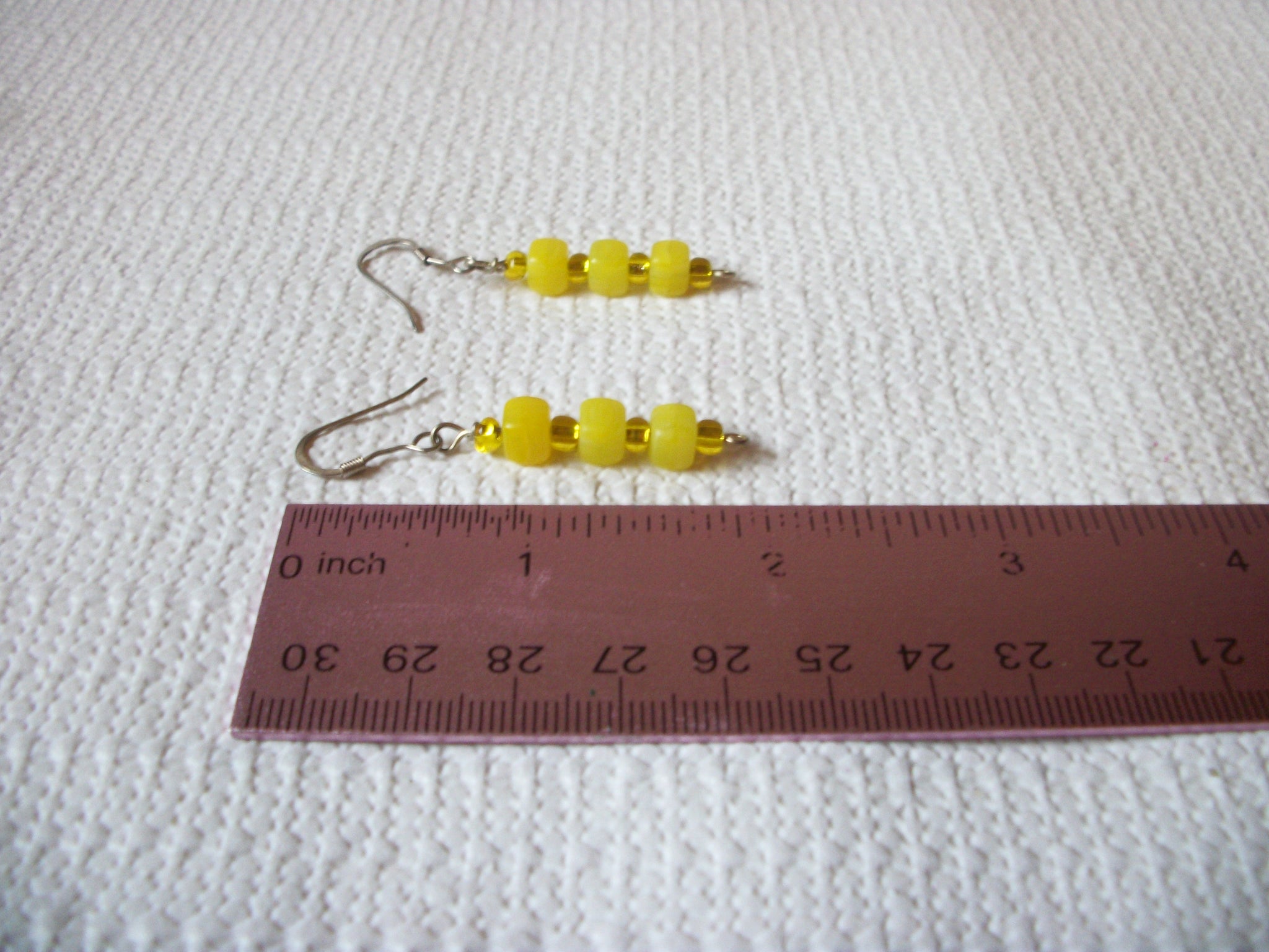 Retro Yellow Glass Earrings 52320