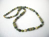 Vintage 1950s Green Old Plastic Beads Necklace 112720 V