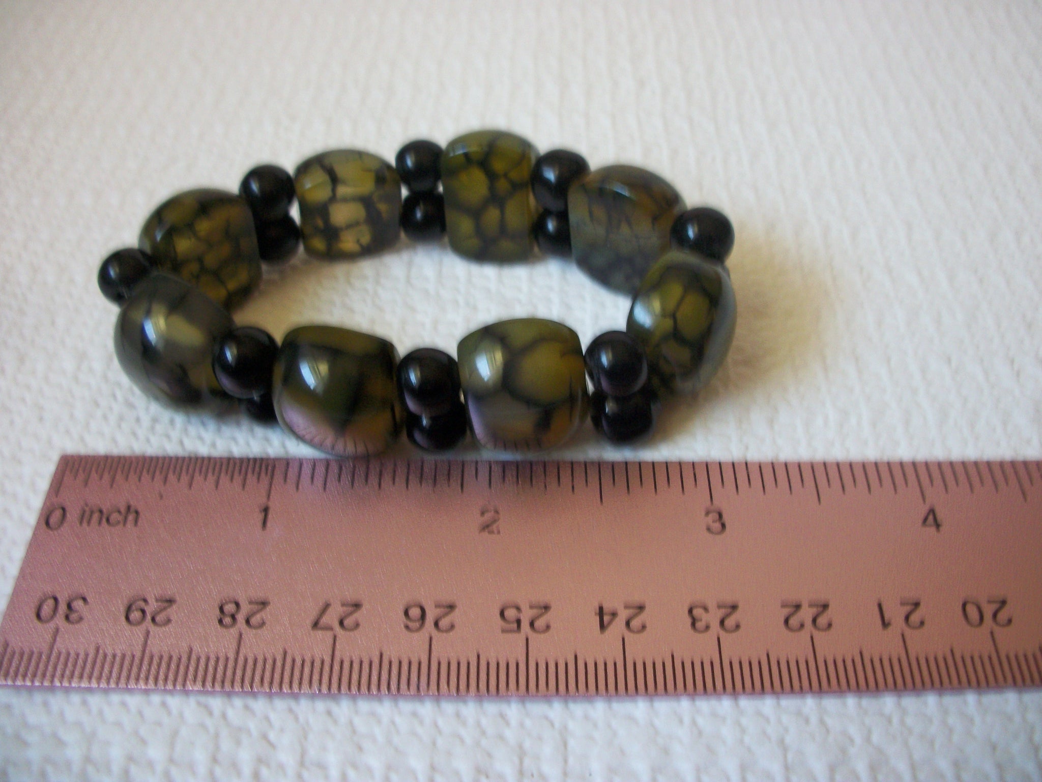Hand Made Olive Moss Dragon Veins Bracelet 42220
