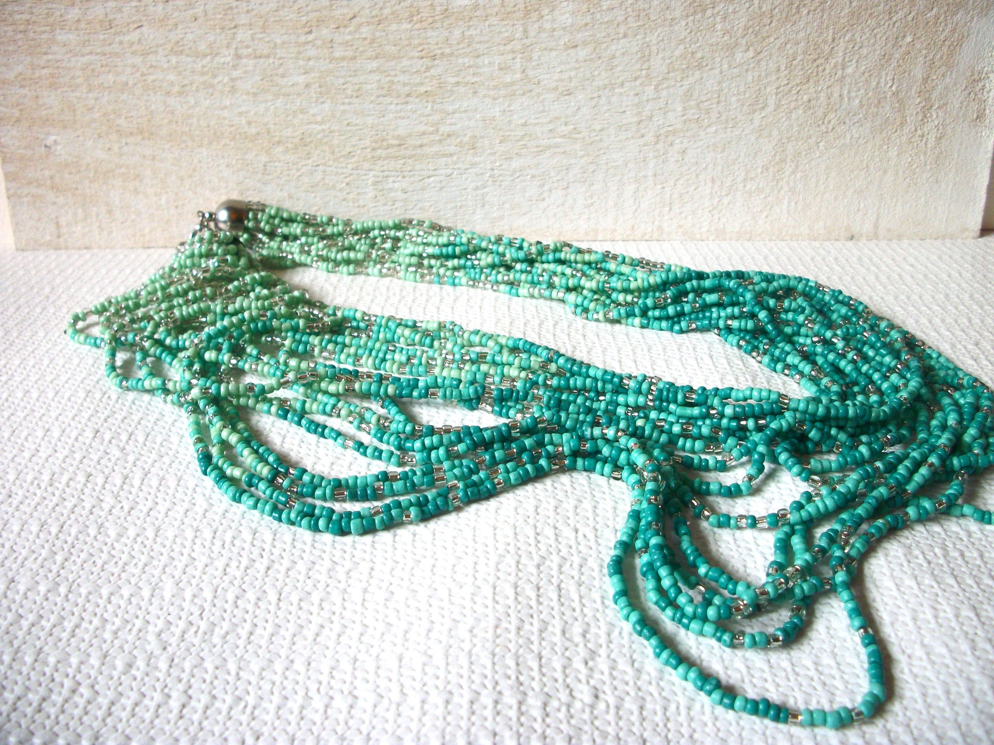 Massive Mint Green Turquoise Green Glass Necklace 52520