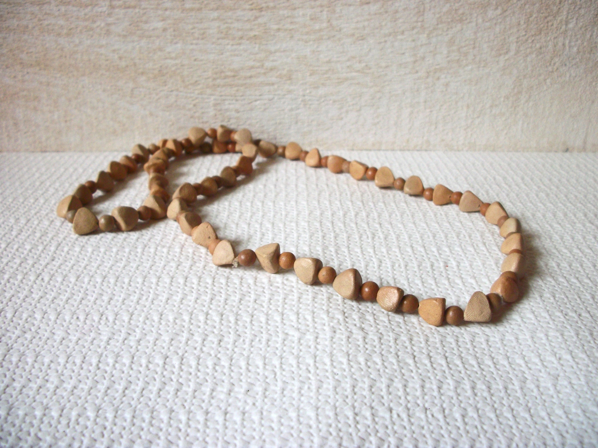 24 Inch Organic Natural Wood Necklace 52520