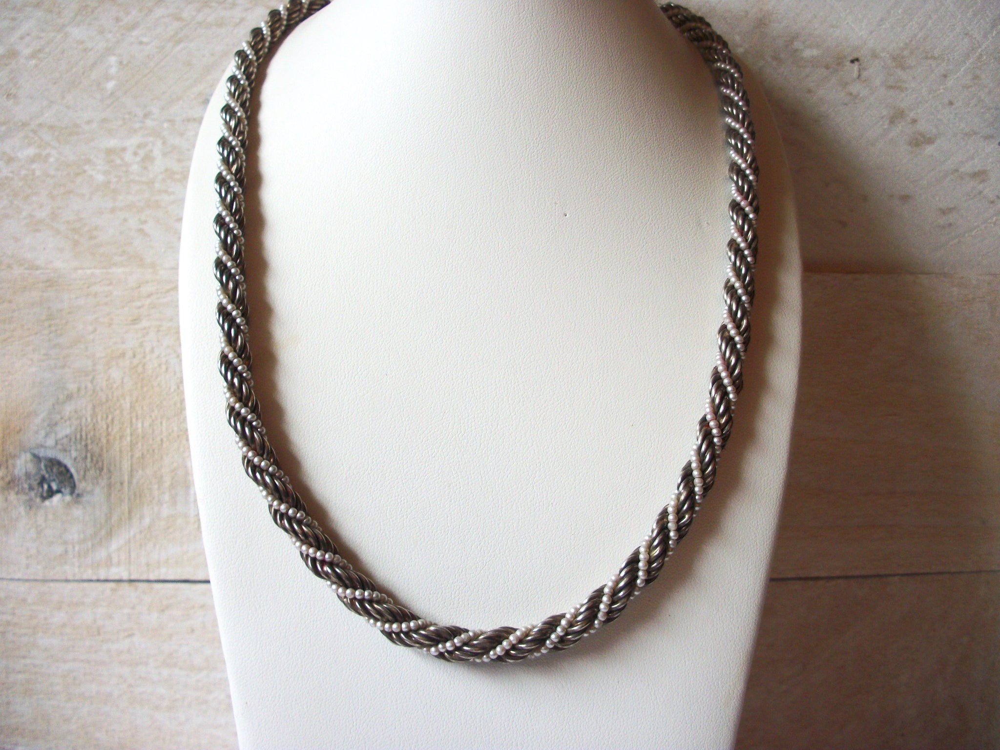 Vintage Pearl Silver Necklace 52520