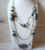 Retro Gray Lucite Necklace 52820
