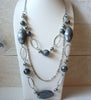 Retro Gray Lucite Necklace 52820