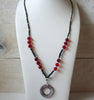Vintage Red Black Necklace 52920
