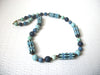 Bohemian Old Plastic Blue White Necklace 112920