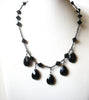 Vintage AK Anne Klein Black Glass Necklace 113020