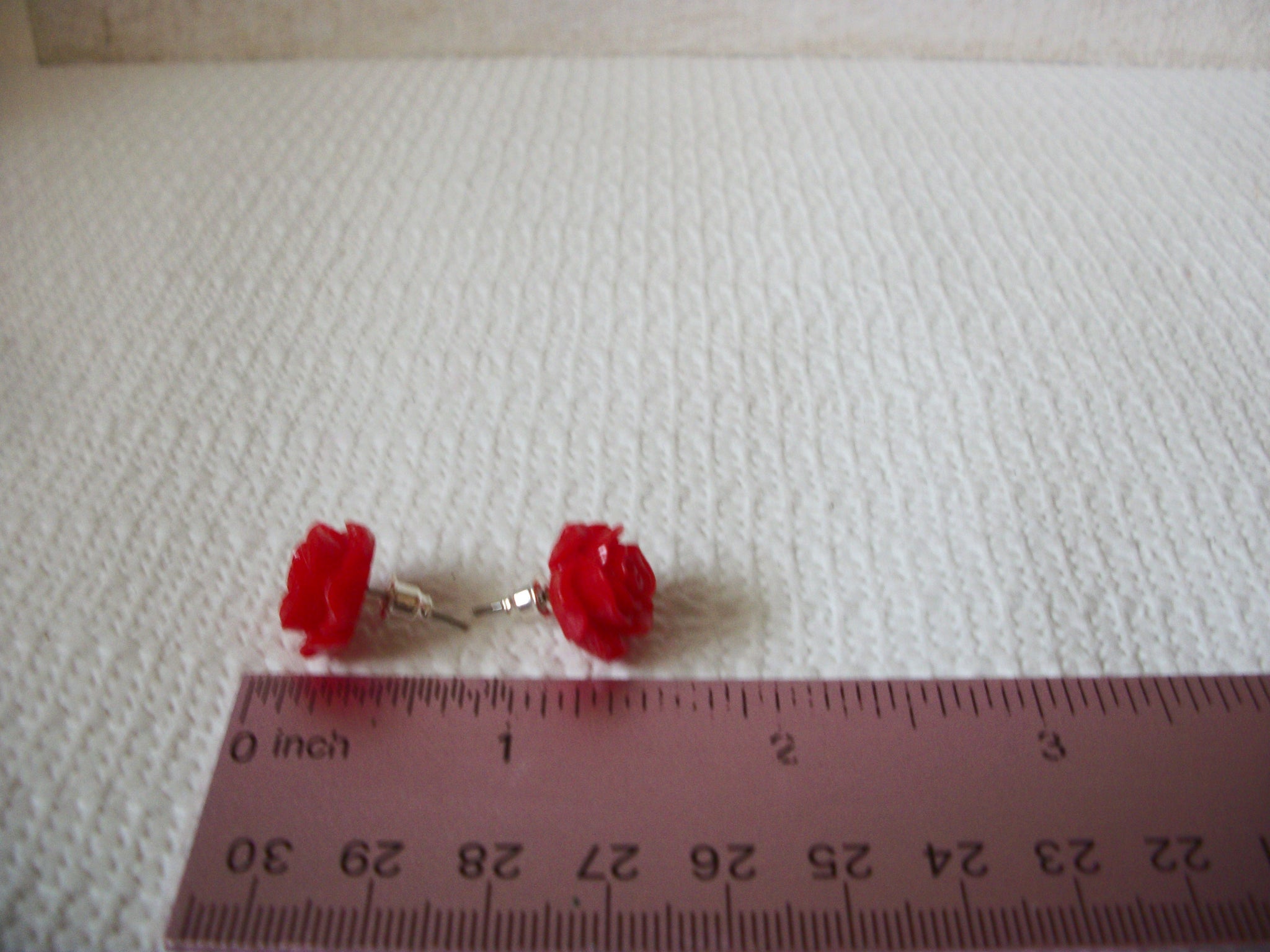 Smaller Retro Red Rose Earrings 52820
