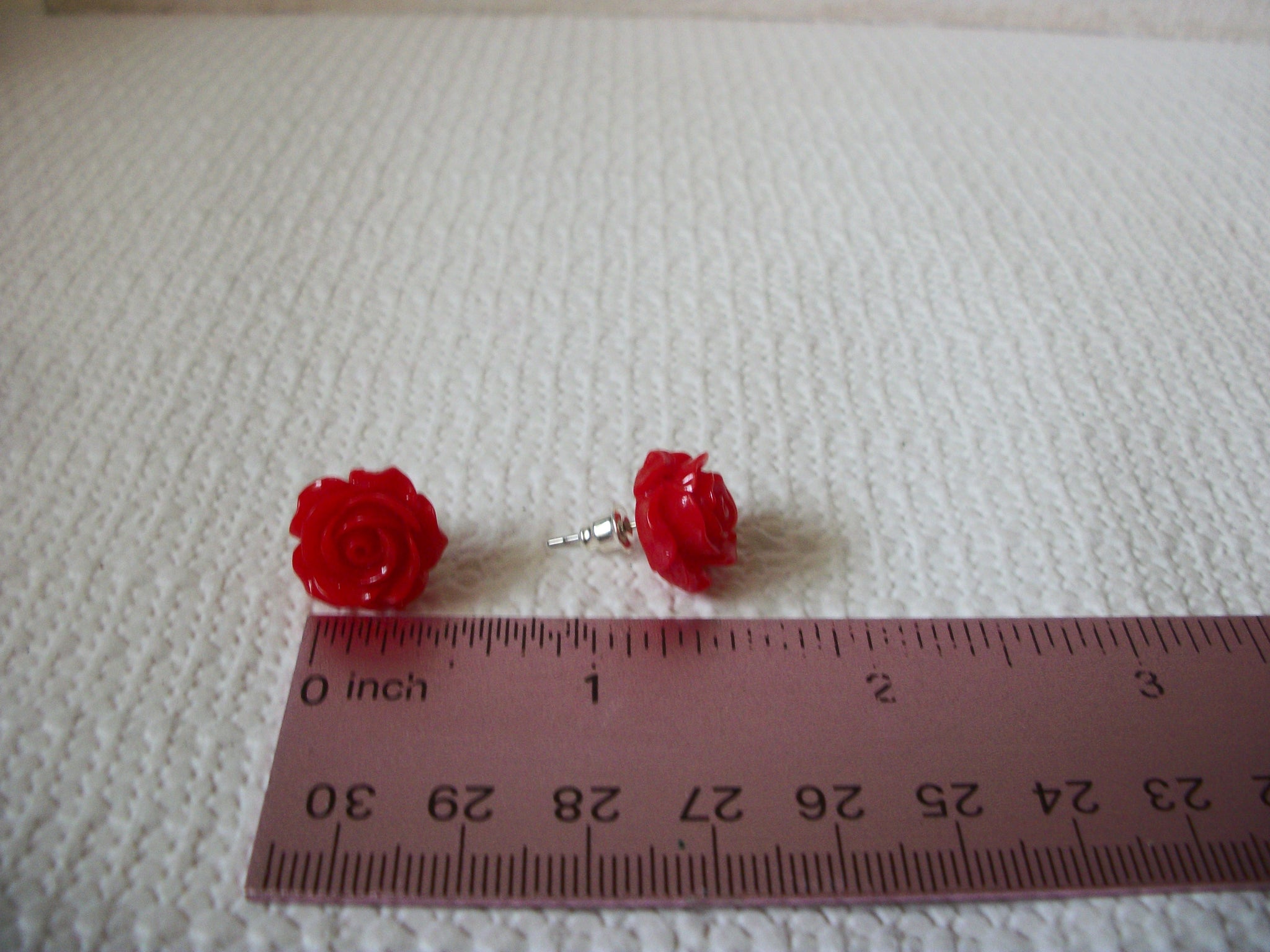 Smaller Retro Red Rose Earrings 52820