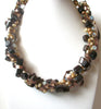 Vintage Glass Hematite Wire Necklace 113020