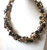 Vintage Glass Hematite Wire Necklace 113020