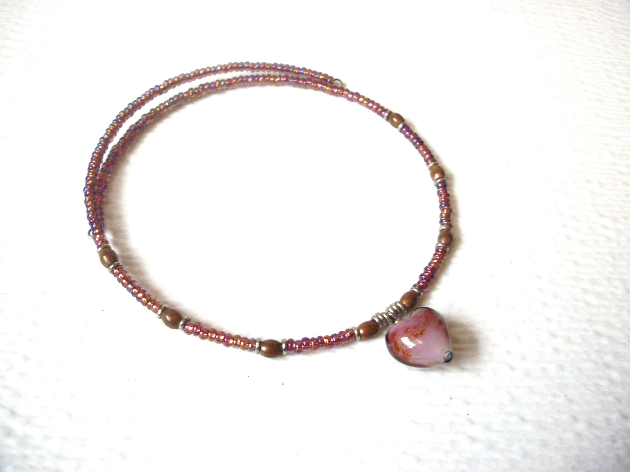 Bohemian Glass Heart Choker Necklace 120220