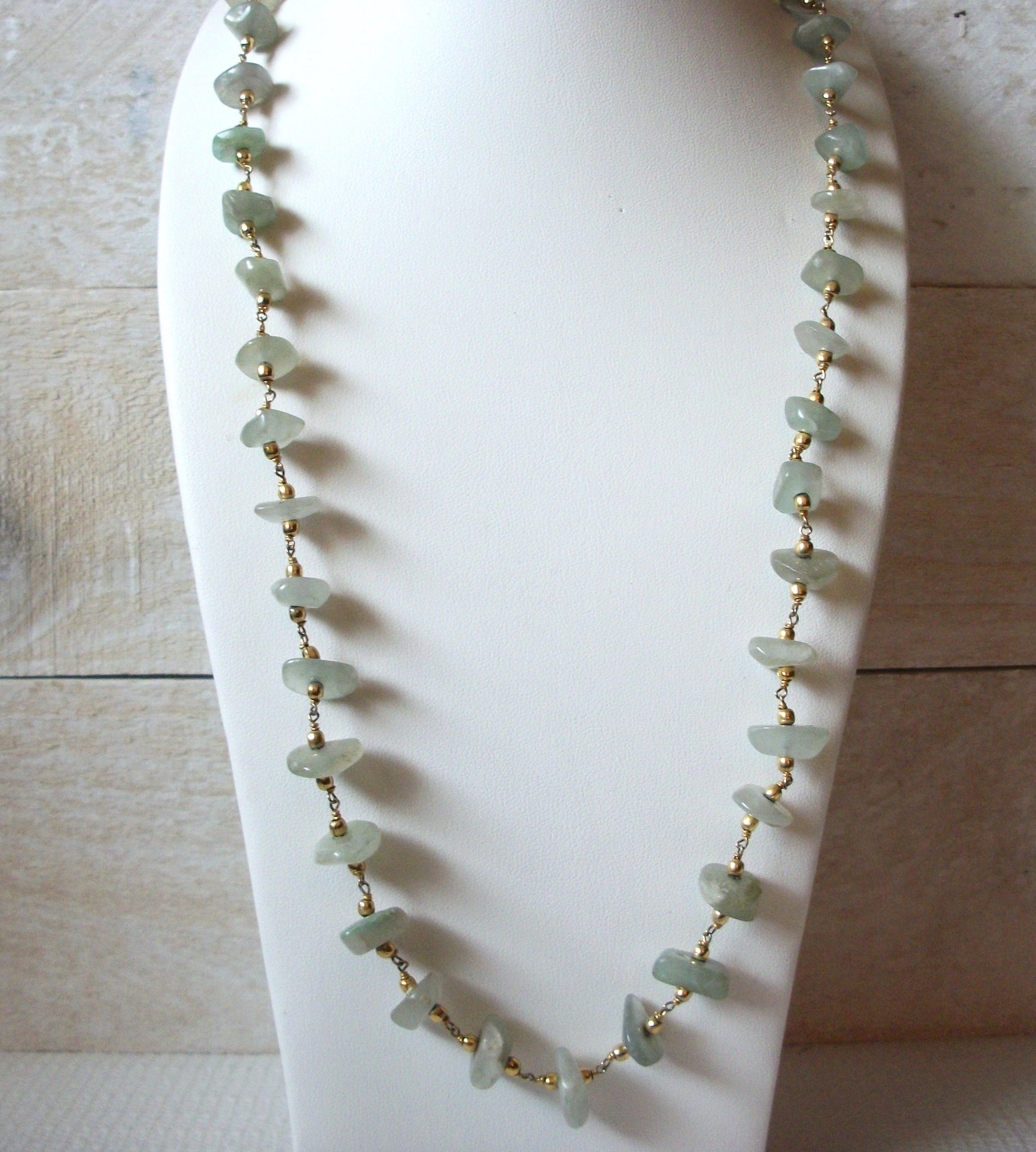 Aventurine Stone Chips Long Necklace 52920