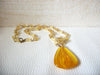 Retro Yellow Lucite Pendant Necklace 52920