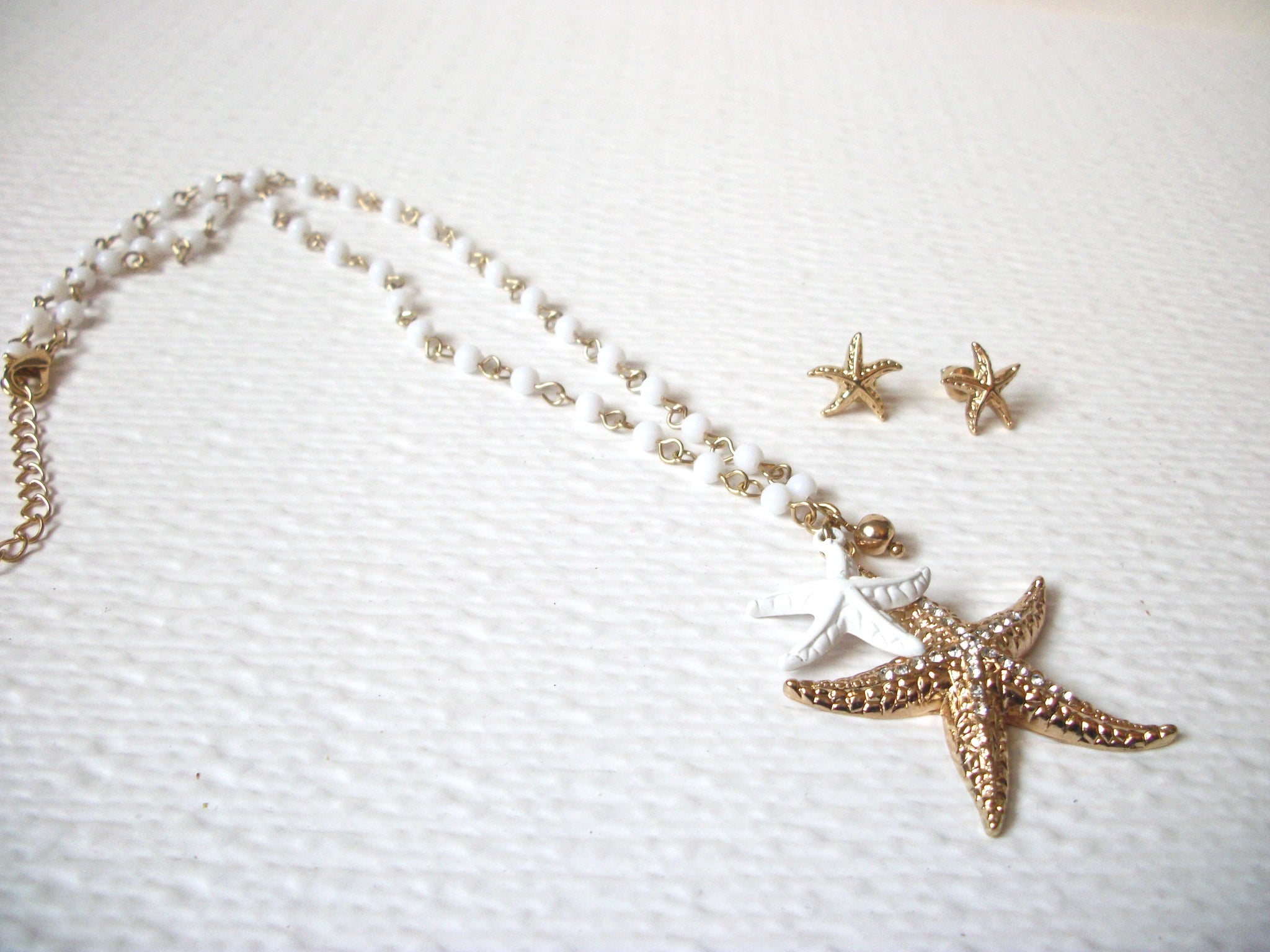 Retro Starfish Necklace Earrings 120320