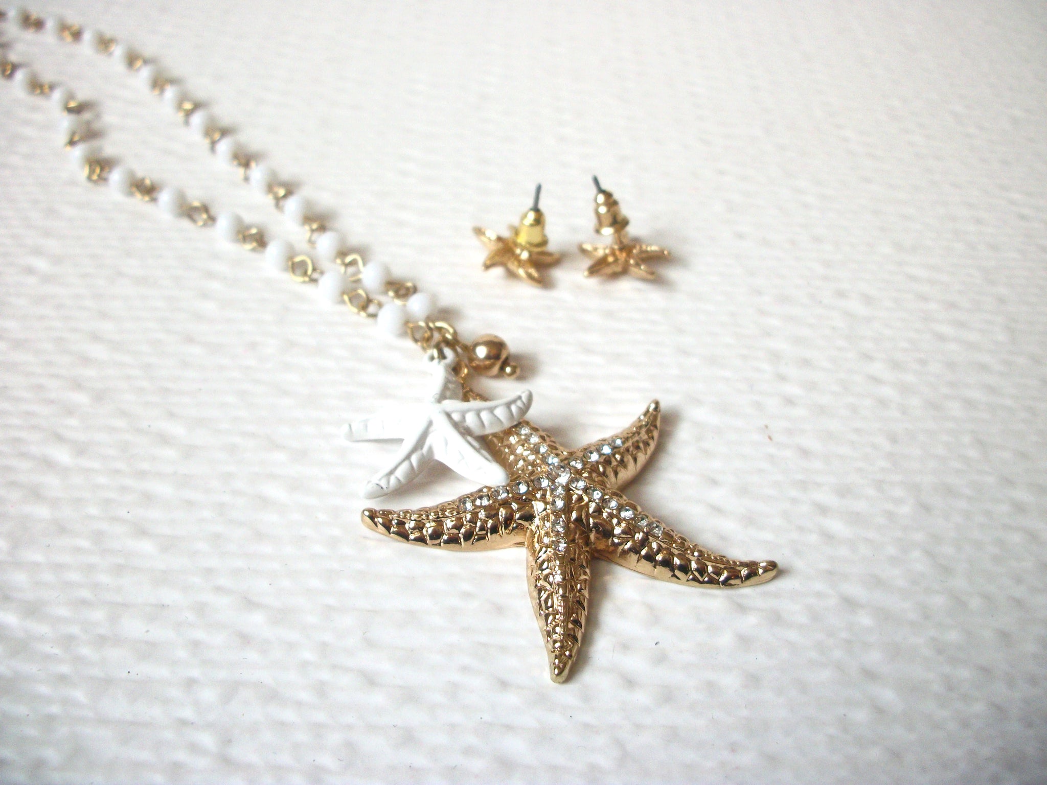 Retro Starfish Necklace Earrings 120320