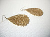 Retro Large Gold Toned Filigree Earrings 120320