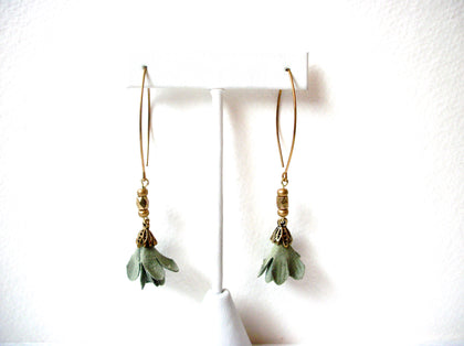 Vintage 1950s Floral Fabric Earrings 120320