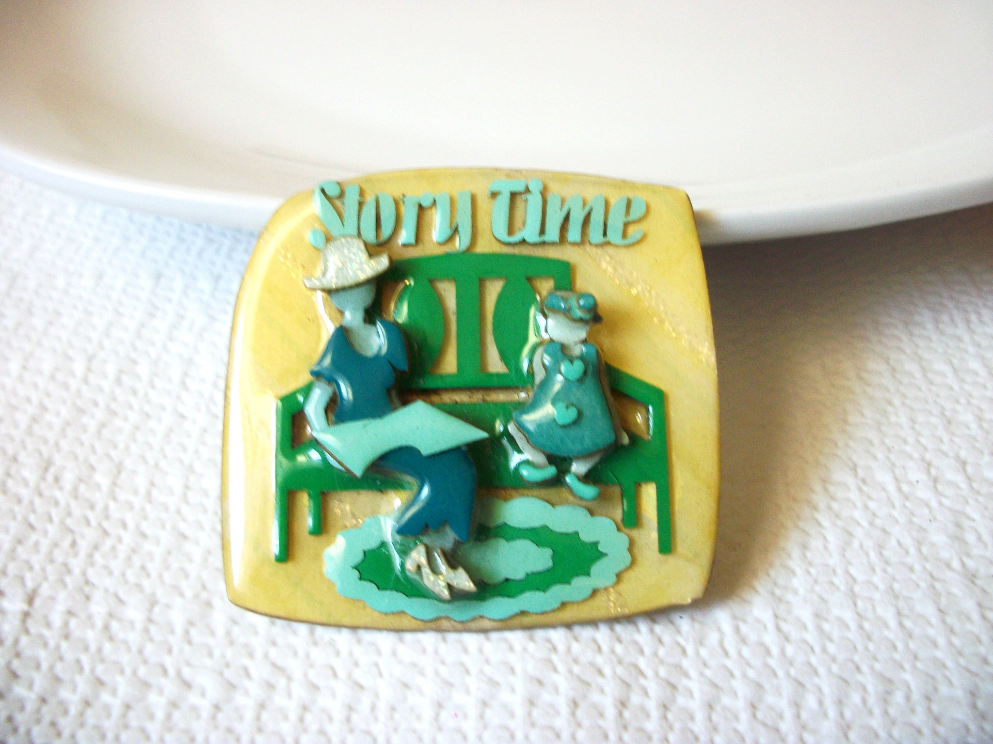 Vintage Pin By Lucinda Yates Designs "Reading to Kids" Pin