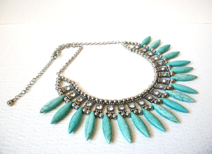 Vintage Southwestern Stone Spear Rhinestone Statement Necklace 120420