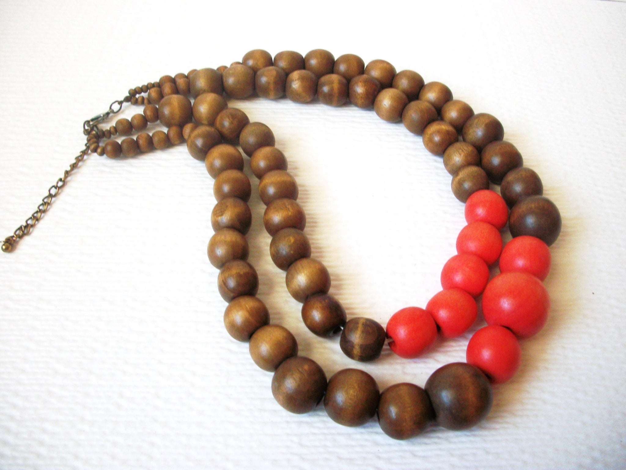 Bohemian 1970s Wood Necklace 120420
