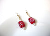Red White Murano Glass Earrings 120520